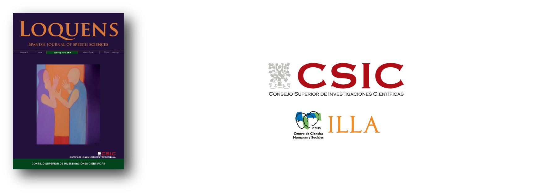 Banderola de la revista, compuesta de una cubierta, logo del CSIC, logo del Centro de Ciencias Humanas y Sociales y logo del Instituto de Lengua, Literatura y Antropología